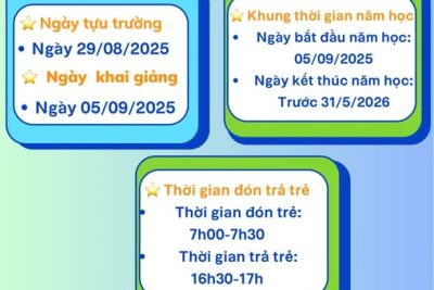 Trường MN Thanh Lạc trân trọng thông báo lịch tựu trường và khung thời gian năm học 2025 – 2026
